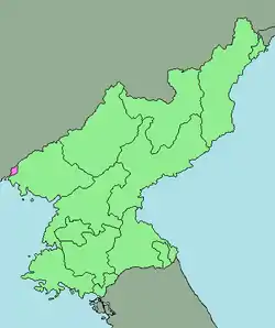 Sinŭiju location within North Korea