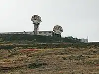 "A closer look at some of the towers of the site, which have clam-shell openings on top."