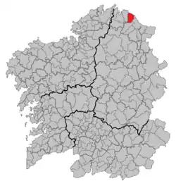 Situation of Cervo within Galicia