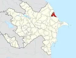 Map of Azerbaijan showing Siyazan District