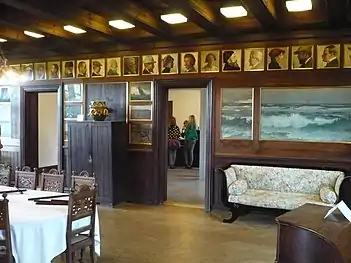 The dining-room with  paintings