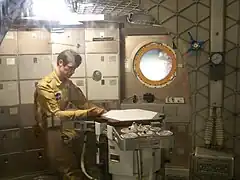 A mannequin in the backup Skylab at the Smithsonian Institution National Air and Space Museum.