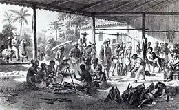 Recently bought slaves in Brazil on their way to the farms of the landowners who bought them c. 1830