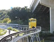 Slope car at Muya Bus Stop [ja], Tokushima.