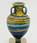 Small amphoriskos; 664–332 BC; glass; height: 7 cm (2.8 in); Metropolitan Museum of Art