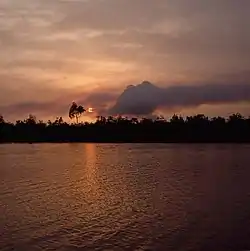 Smoke from oil flare, Nembe Creek