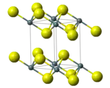 Ball-and-stick model of tin(IV) sulfide