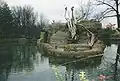 Japanese macaques on one of the zoo's "monkey islands"