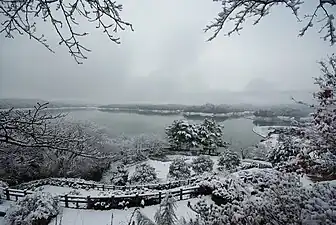 Snowy landscape at Manno Lake