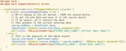 A port of Solarized Light being used in the syntax highlighting of Objective-C source code