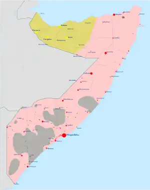 SVG map showing relative control of the central government, Somaliland, and other actors