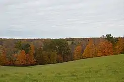 Hill country in the central part of the township