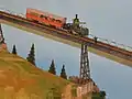 Diorama show the first rack railway in Europe the Viznau-Rigi railway (RB)