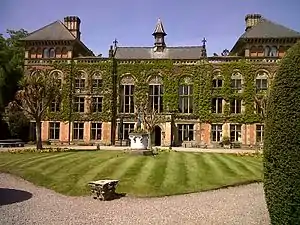 Soughton Hall from its front.