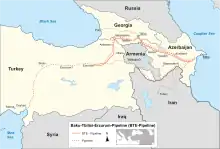 Location of the South Caucasus Pipeline