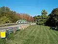 Steel span on relocated road