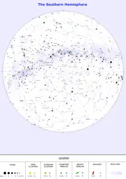 A Southern Hemisphere starchart.