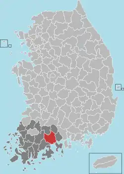 Location in South Korea