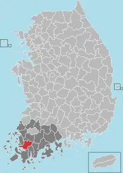 Location in South Korea