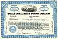 South Puerto Rico Sugar Company common stock certificate