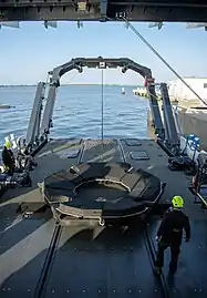 GO Navigator in the dock showing capsule "nest" and retractable arch recovery device.