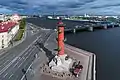 The northern Rostral Column and Birzhevoy Bridge