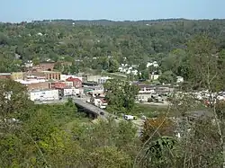 Skyline of Spencer from a nearby park