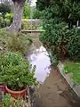 The Part of the beck which has been diverted some time in the past to fill the millpond for the Headwater for Weybourne Watermill.