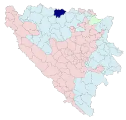 Location of Srbac within Republika Srpska