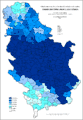 Share of Serbs in Serbia by municipalities 1971.