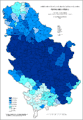 Share of Serbs in Serbia by municipalities 1991.