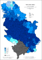 Share of Serbs in Serbia by municipalities 2011.