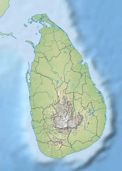 Location of the strait between India and Sri Lanka