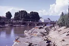 Bridge over the river, Srinagar, 1969