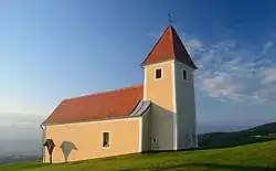 St.Pankrazen church on the eastern slope of Masenberg in Stambach