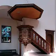 Surviving wooden pulpit