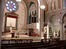 The altar and pulpit of the Church