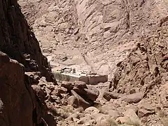 Saint Catherine's Monastery, looking down from Mount Sinai