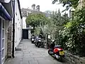 Looking toward David's bookshop; churchyard on the right