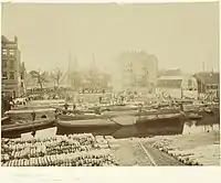 Circus Carré at the start of construction, seen from the Onbekendegracht. c.1887