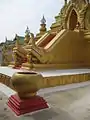 Stairs to the upper terrace of Kuthodaw guarded by mythical creatures