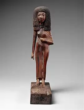 Statuette of the lady Tiye; 1390–1349 BC; wood, carnelian, gold, glass, Egyptian blue and paint; height: 24 cm; Metropolitan Museum of Art (New York City)