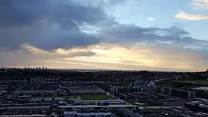 A sunset view of Stonefields from Maungarei