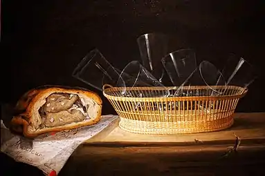 Glasses in a Basket next to a Pâté on a Letter (Musée de l'Œuvre Notre-Dame)