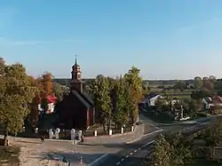 View of Straszewo with the old Saint Martin church