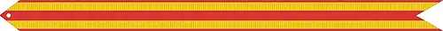 A streamer with three horizontal red stripes and two horizontal gold stripes