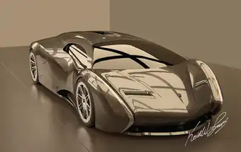 Streamliner hyper car seen in a studio setting