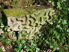 A stucco stone from The Drukken Steps, stepping stones in Scotland