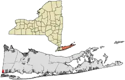 Location within Suffolk County and the state of New York.