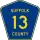 County Route 13 marker